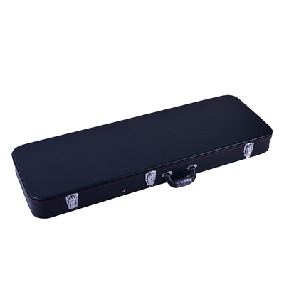 CS017 black electric guitar case with round corner design, red wine lint lining